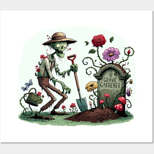 Grave Gardener - Zombie Plant Lover Posters and Art